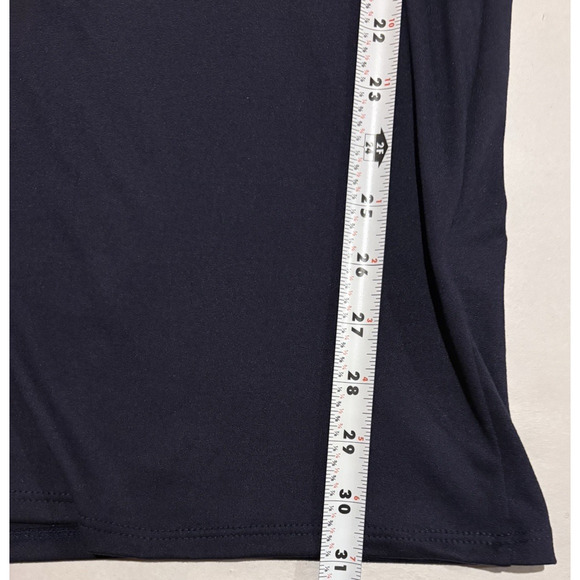 Navy Blue V-neck Jersey T-shirt Dress Short Sleeve Tunic Casual Minimalist S NWT - Picture 7 of 8